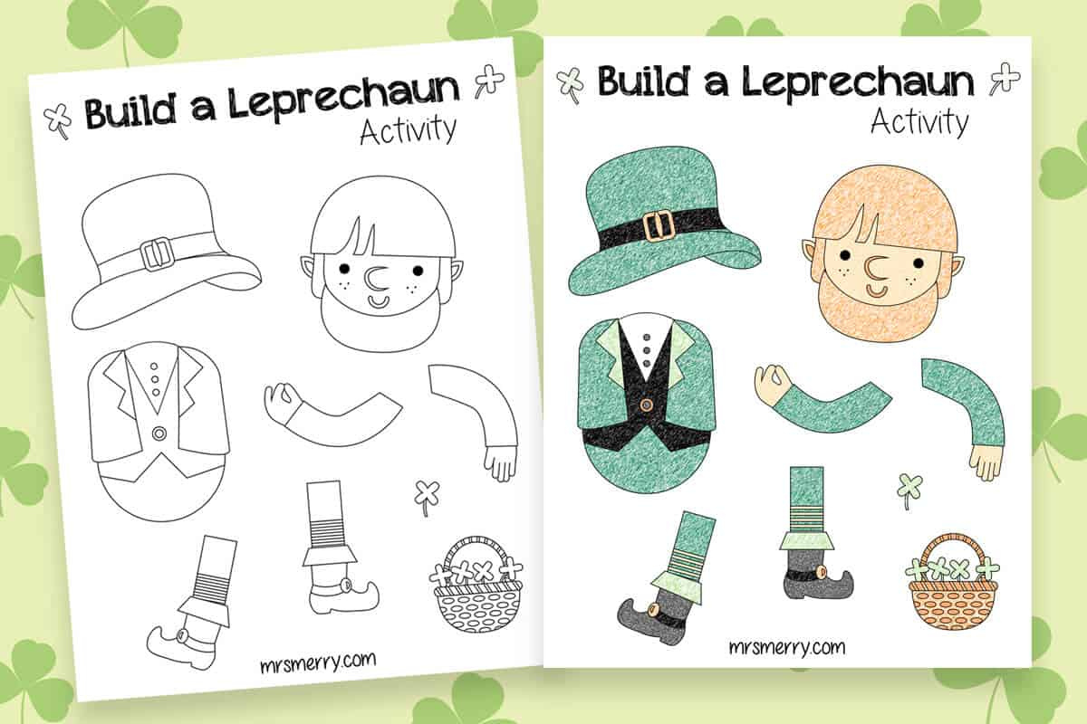 St. Patrick&amp;#039;S Day Build A Leprechaun Printable | Mrs. Merry inside Build a Leprechaun Printable