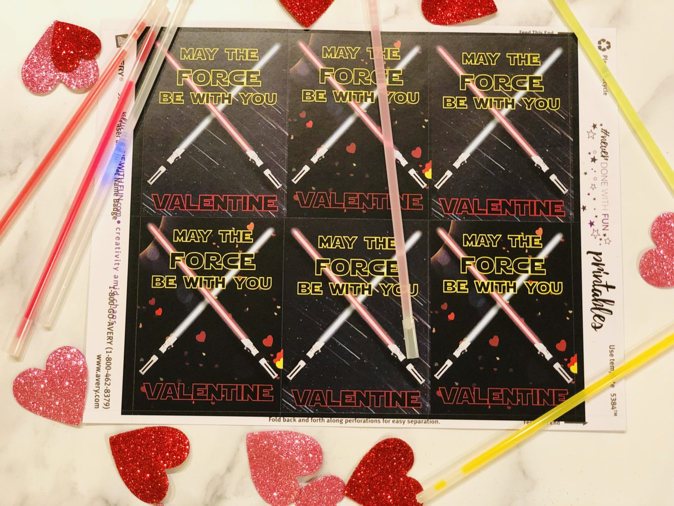 Star Wars Glowstick Valentine Printable - #Neverdonewithfun intended for Glow Stick Valentines Free Printables