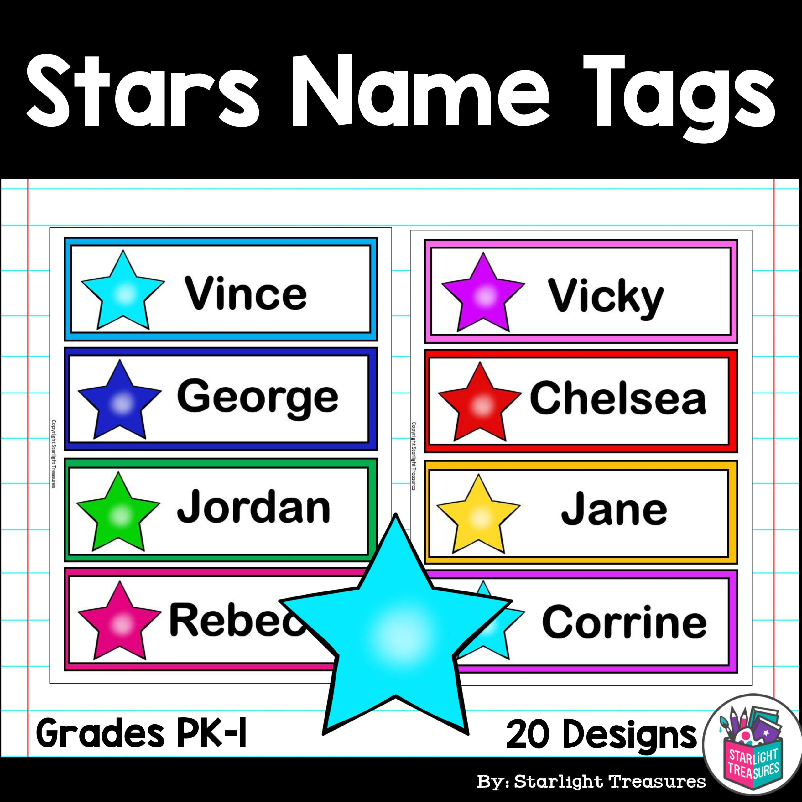 Stars Desk Name Tags - Editable Name Tags - Classful with regard to Star Name Tags Printable