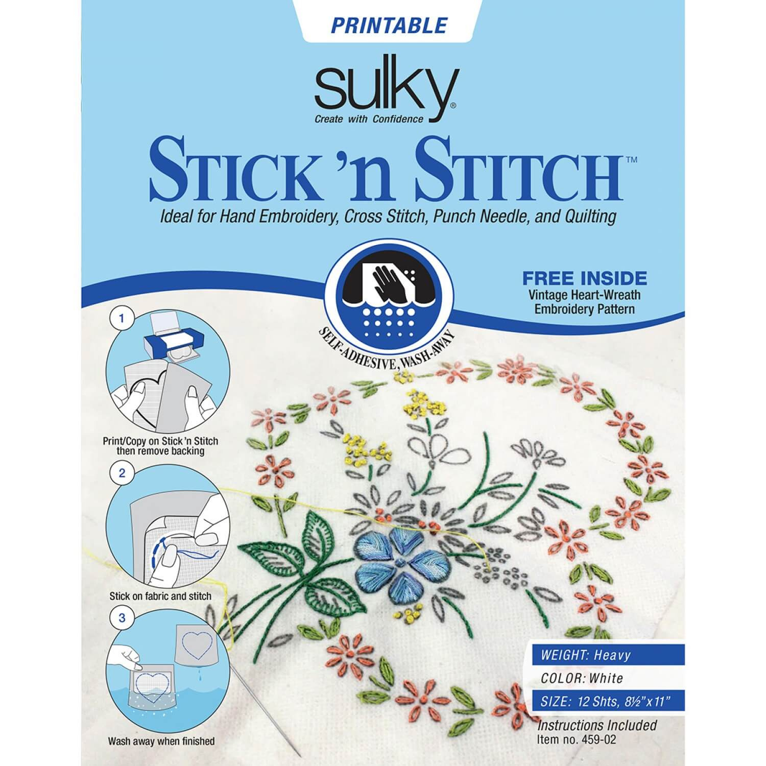 Stick&amp;#039;N Stitch - Bedruckbares,Selbstklebendes, Fixierbares, Wasserlösliches Stickvlies - Sulky Printables within Printable Stick And Stitch