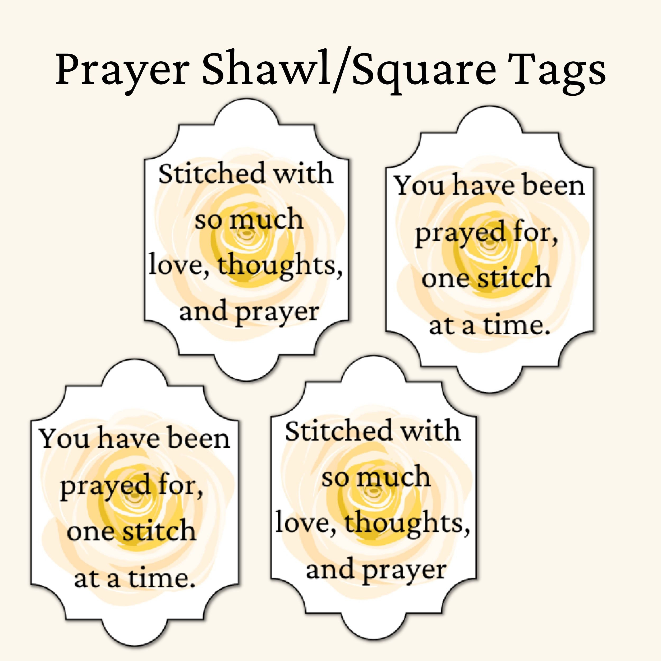 Stitched With Love Tags | Prayer Shawl Tag | Prayer Square Tag in Printable Prayer Shawl Cards