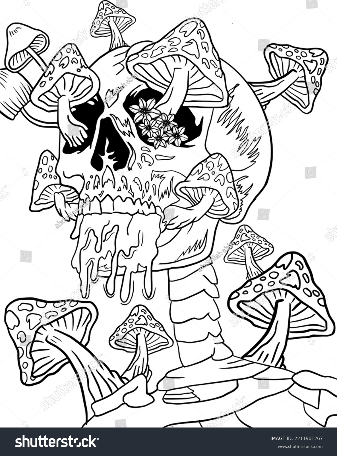 Stoner Trippy Coloring Page Fun Coloring Stock Vector (Royalty intended for Free Printable Stoner Coloring Pages