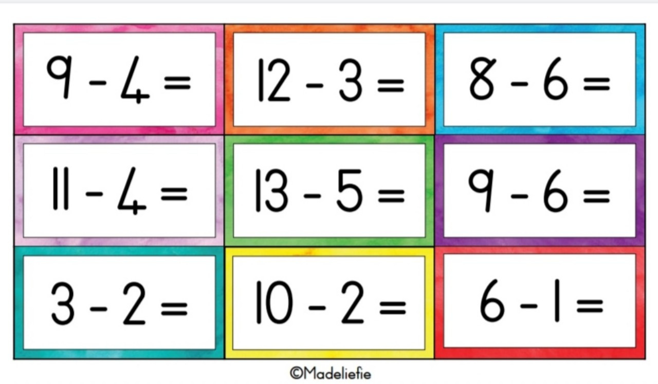 Subtraction Flashcards (20 - 0) within Printable Subtraction Flash Cards