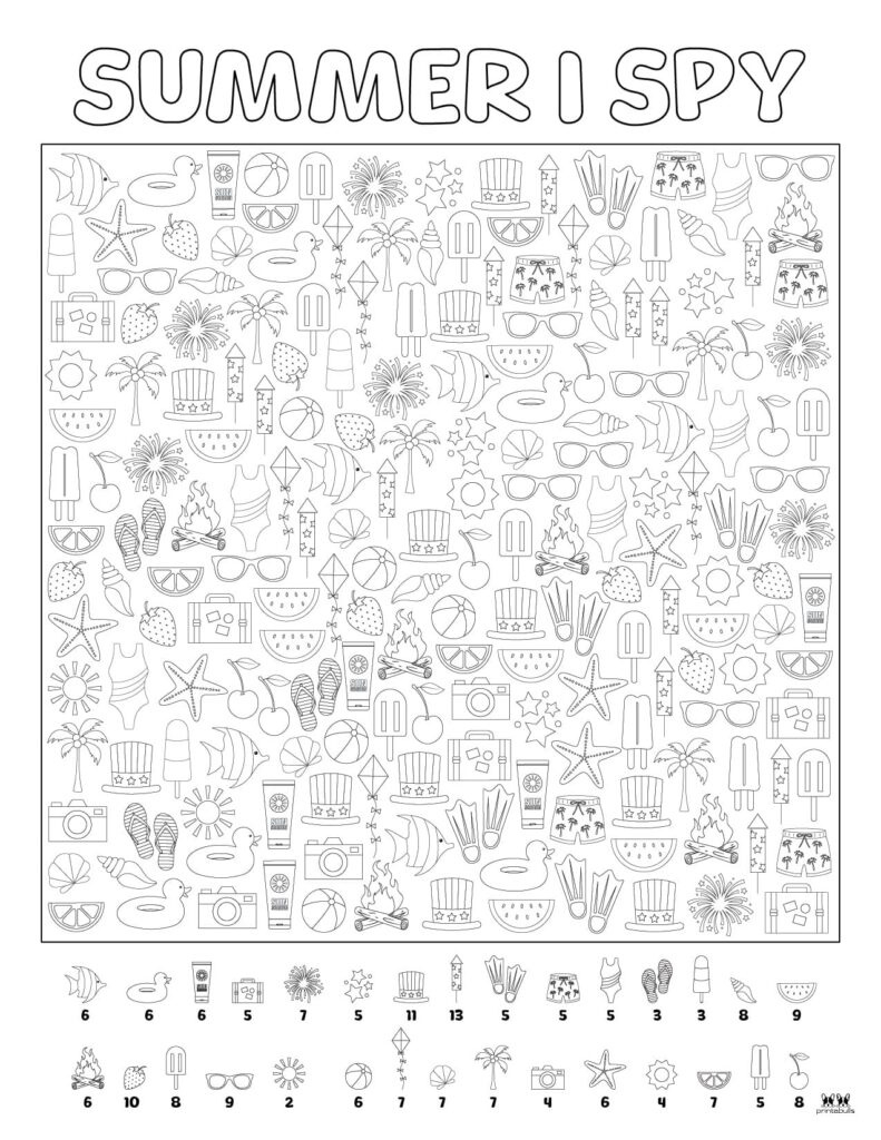 Summer I Spy - 4 Free Printables | Printabulls for Summer I Spy Free Printable