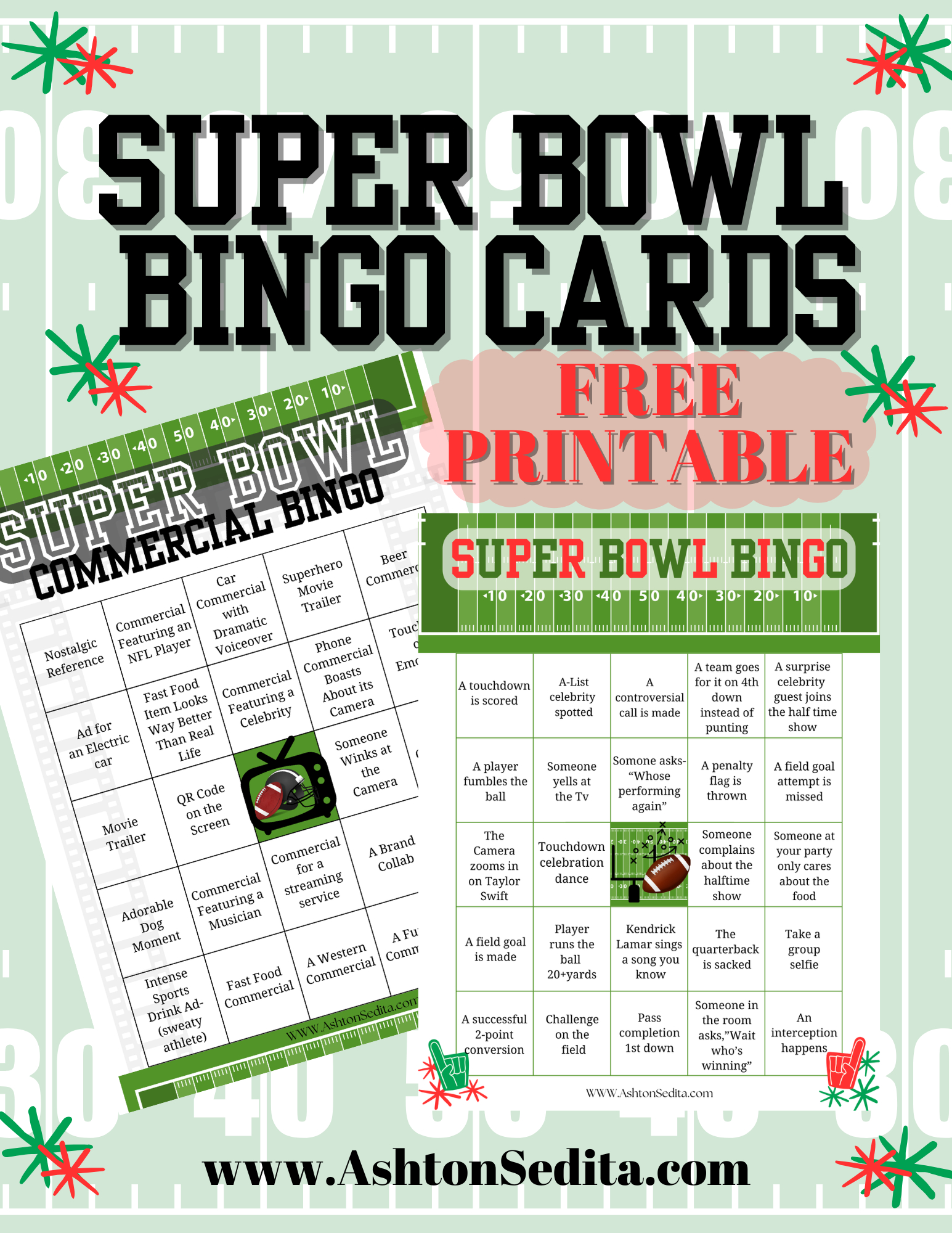 Super Bowl Bingo: 2025 Edition- Free Printable - Ashton Sedita within Printable Super Bowl Bingo Cards