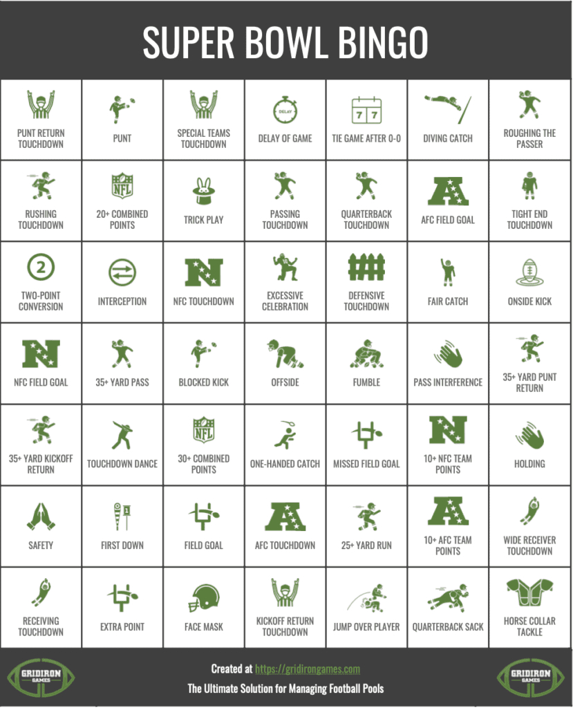 Super Bowl Bingo 2025 Free Printable Cards - Commercial Bingo for Super Bowl Bingo Cards 2025 Free