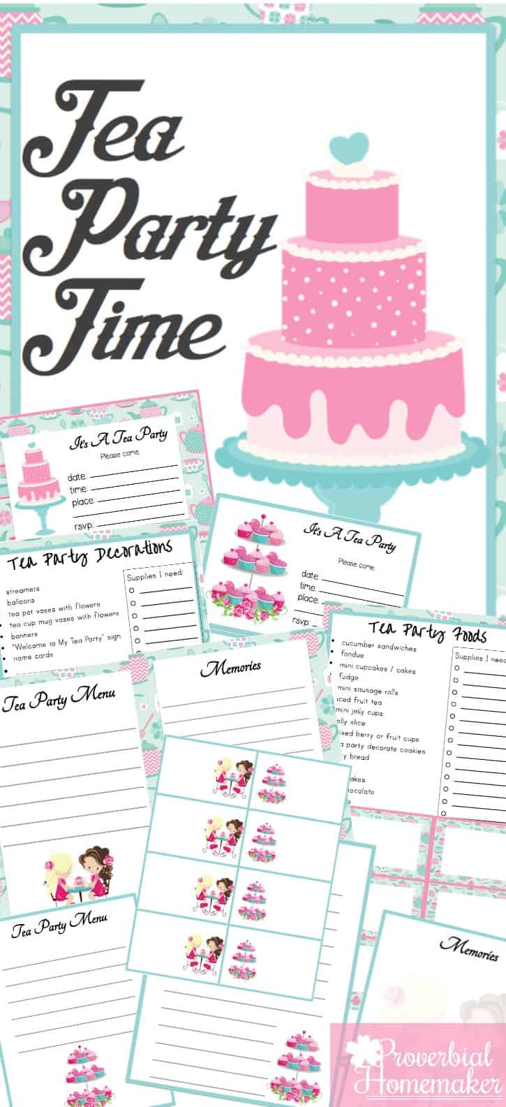 Tea Party Printable Set - Homeschool Printables For Free for Free Printable Tea Party Games