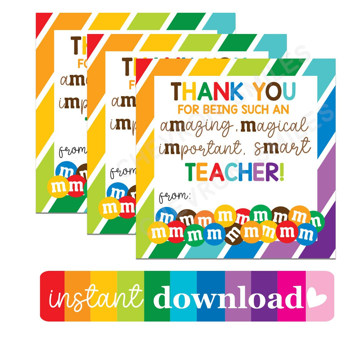 Teacher Appreciation Printable Tag | Teacher Rainbow Tags | Staff in M&amp;amp;M Teacher Appreciation Tag Free Printable