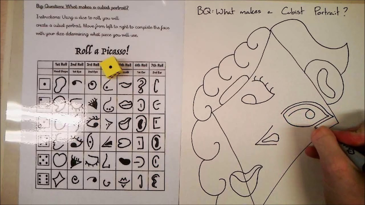 Teacher Demonstration: Roll A Picasso 2D in Roll a Picasso Free Printable