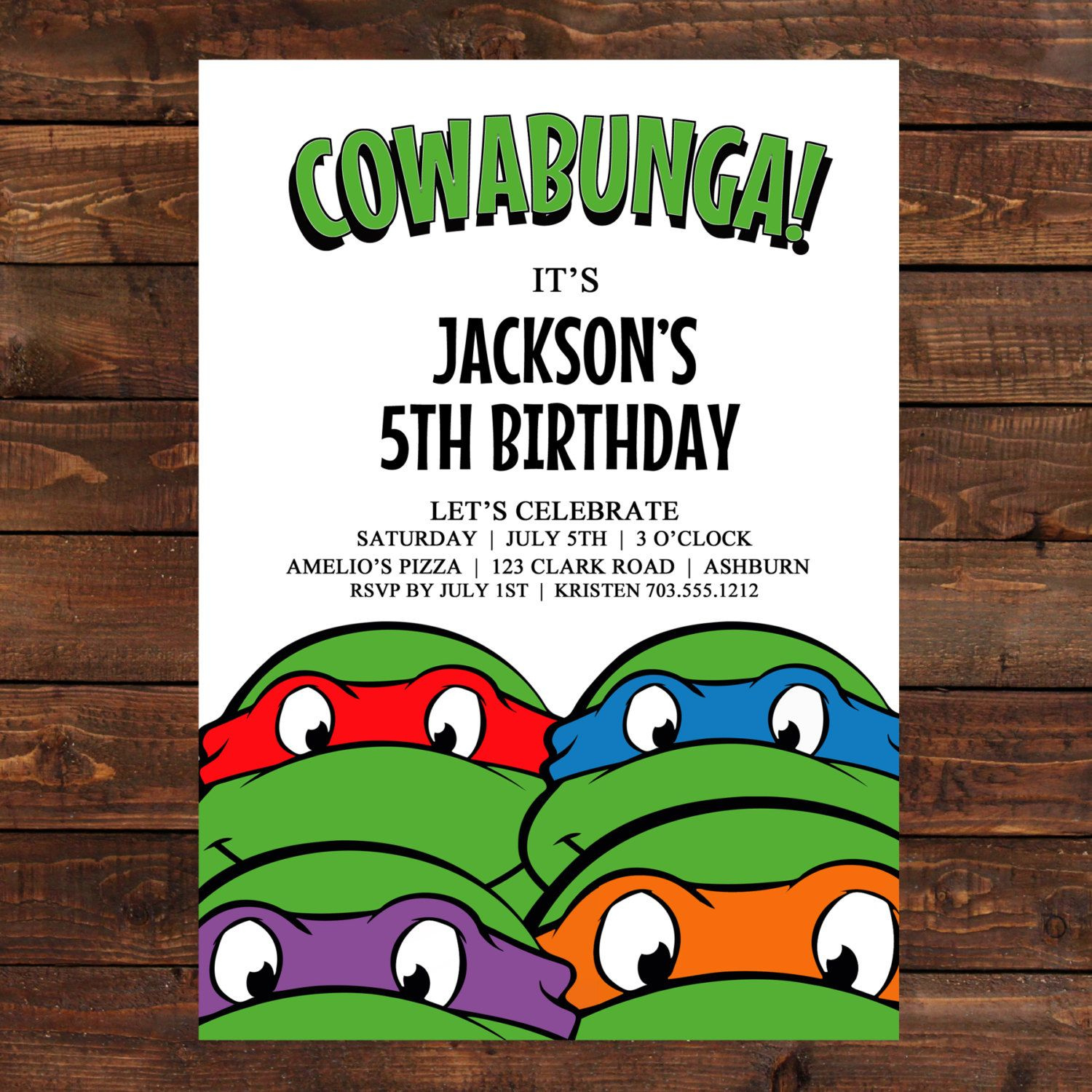 Teenage Mutant Ninja Turtles Birthday Party Invitations with regard to Free Printable Tmnt Birthday Invitations