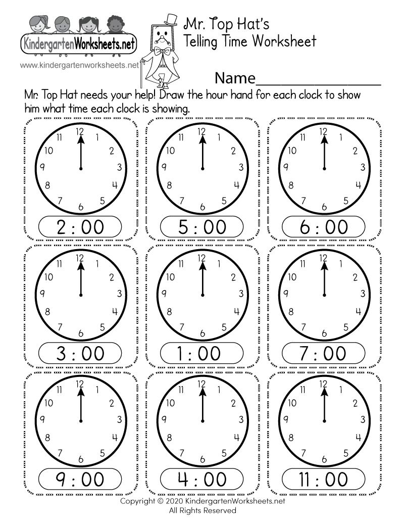 Telling Time Worksheet - Free Printable, Digital, &amp;amp; Pdf for Printable Kindergarten Time Worksheets