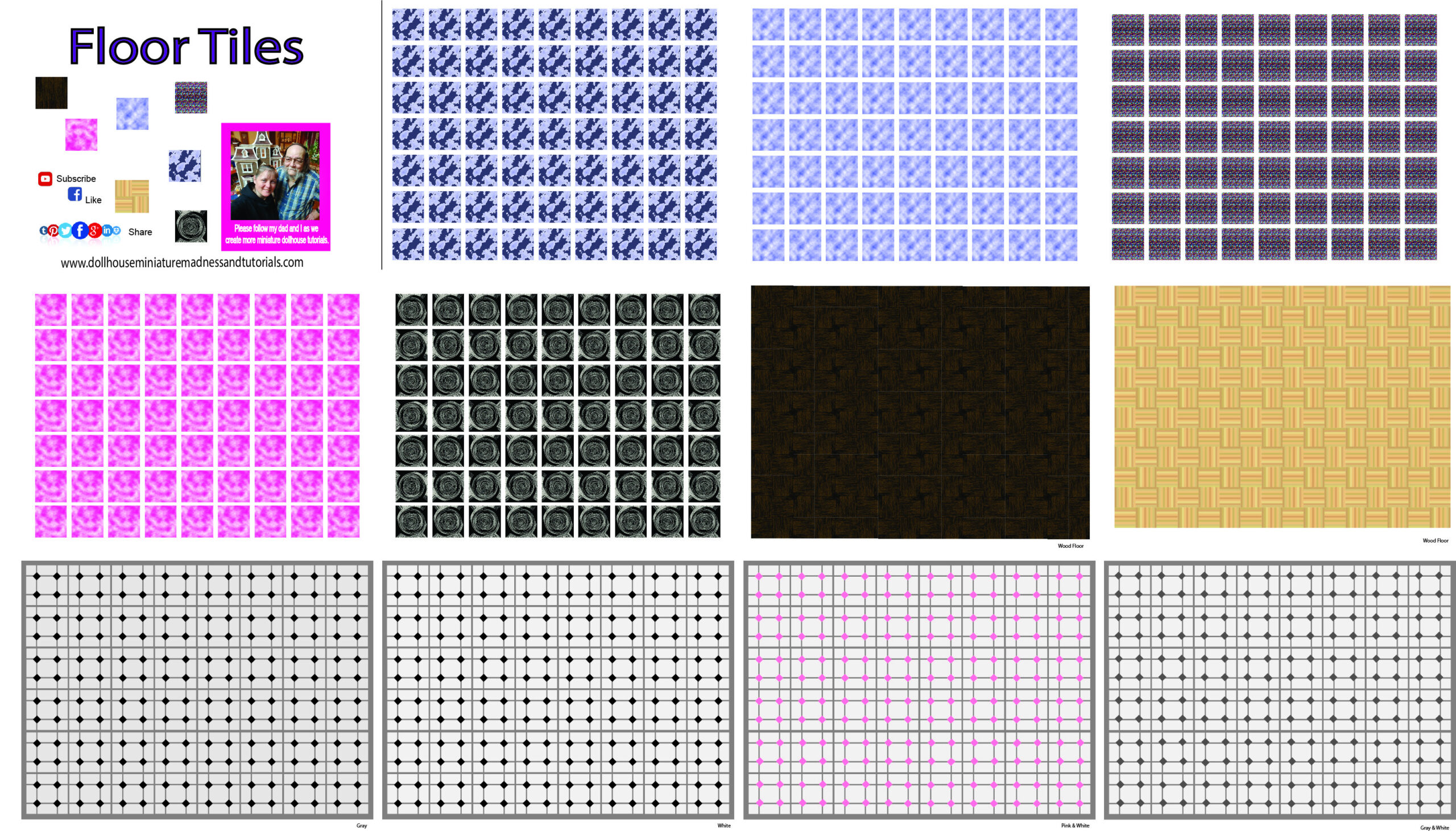 Templates-Floor &amp;amp; Wall - Dollhouse Miniature Madness And Tutorials throughout Free Printable Dollhouse Flooring