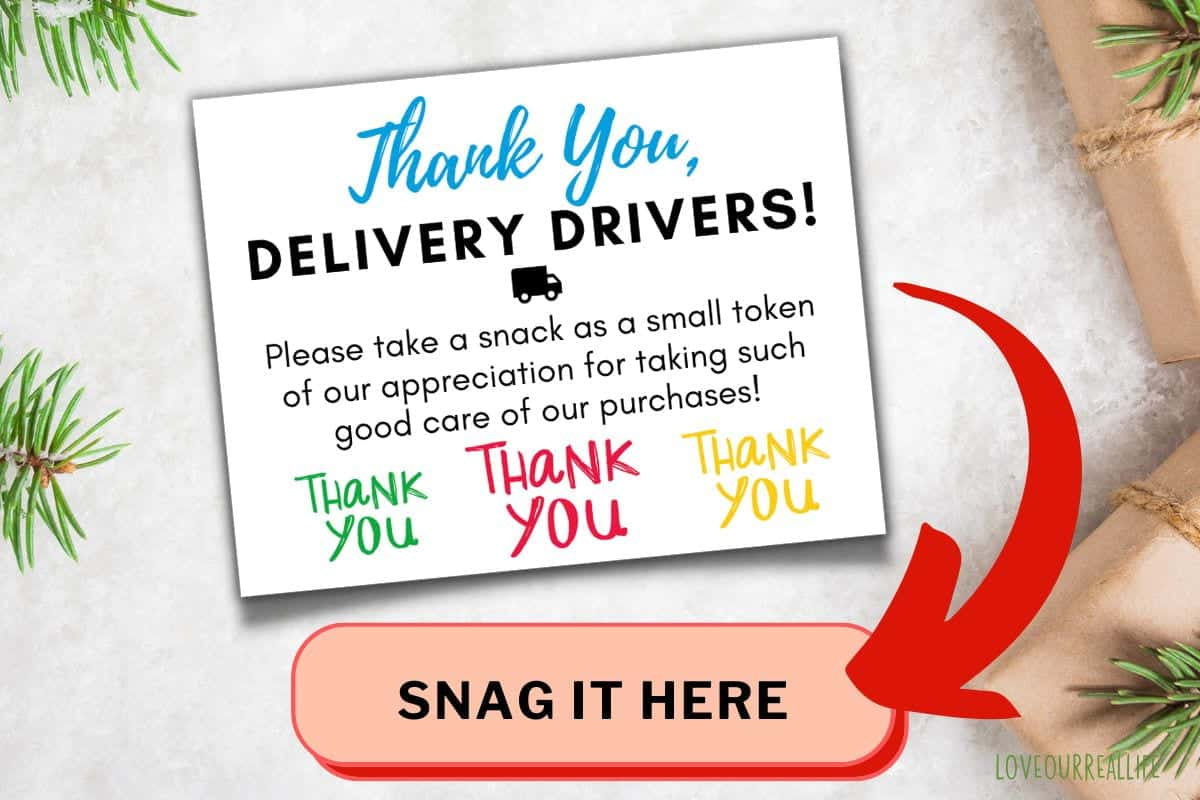 Thank You Delivery Drivers: Free Printable Sign ⋆ Love Our Real Life pertaining to Thank You Note For Delivery Drivers Free Printable