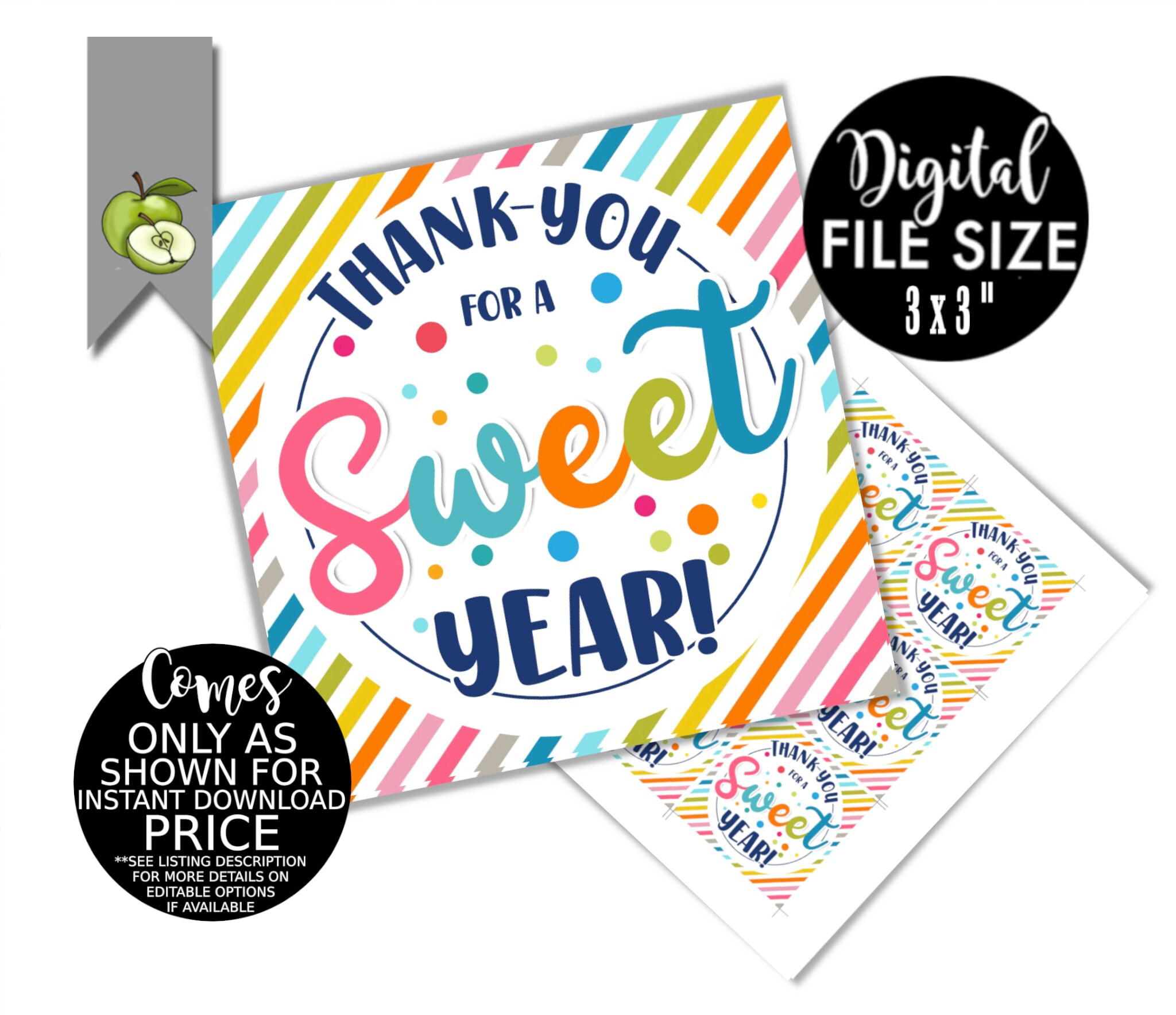 Thank You Sweet Year Teacher Gift Tag, Teacher Appreciation, Sweet pertaining to Thanks For A Sweet Year Free Printable