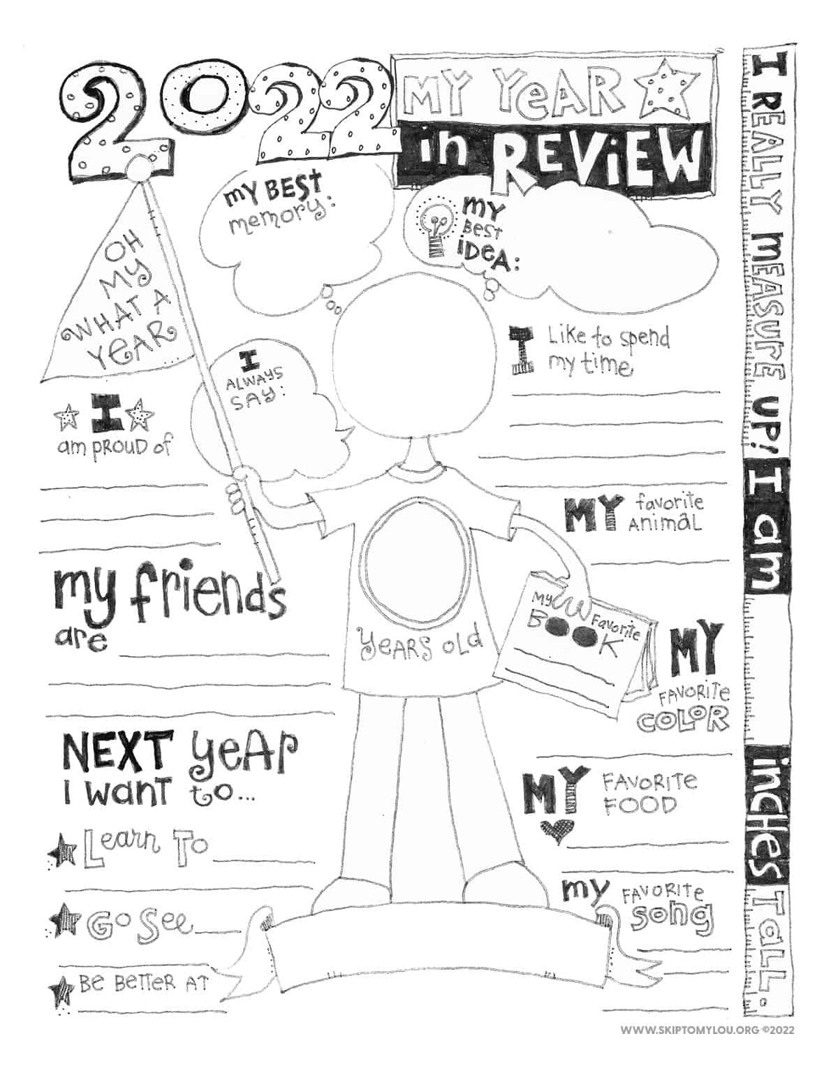 The 2024 Year In Review Coloring Page (Updated) | Skip To My Lou intended for 2022 Year In Review Printable