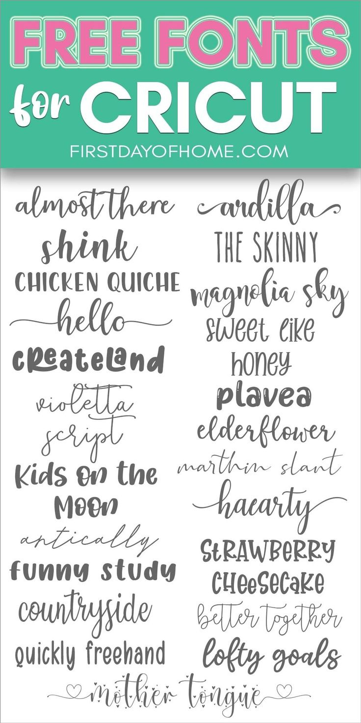 The Best Free Fonts For Cricut Crafters (2024) with Free Printable Cricut Font Cheat Sheet