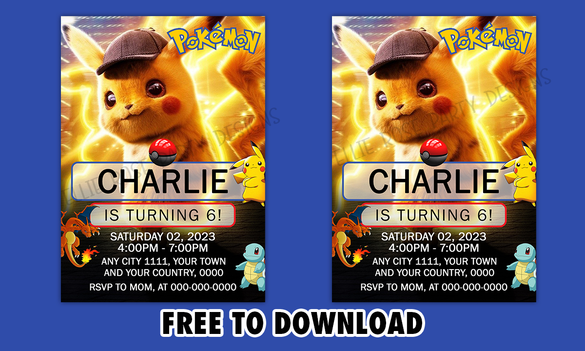 The Best Pokemon Birthday Invitations (Free Download) with Pokemon Birthday Invitations Printable Free