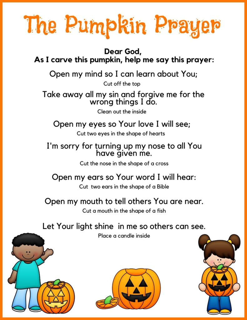 The Best Pumpkin Prayer Printables And Activities intended for The Pumpkin Gospel Free Printable