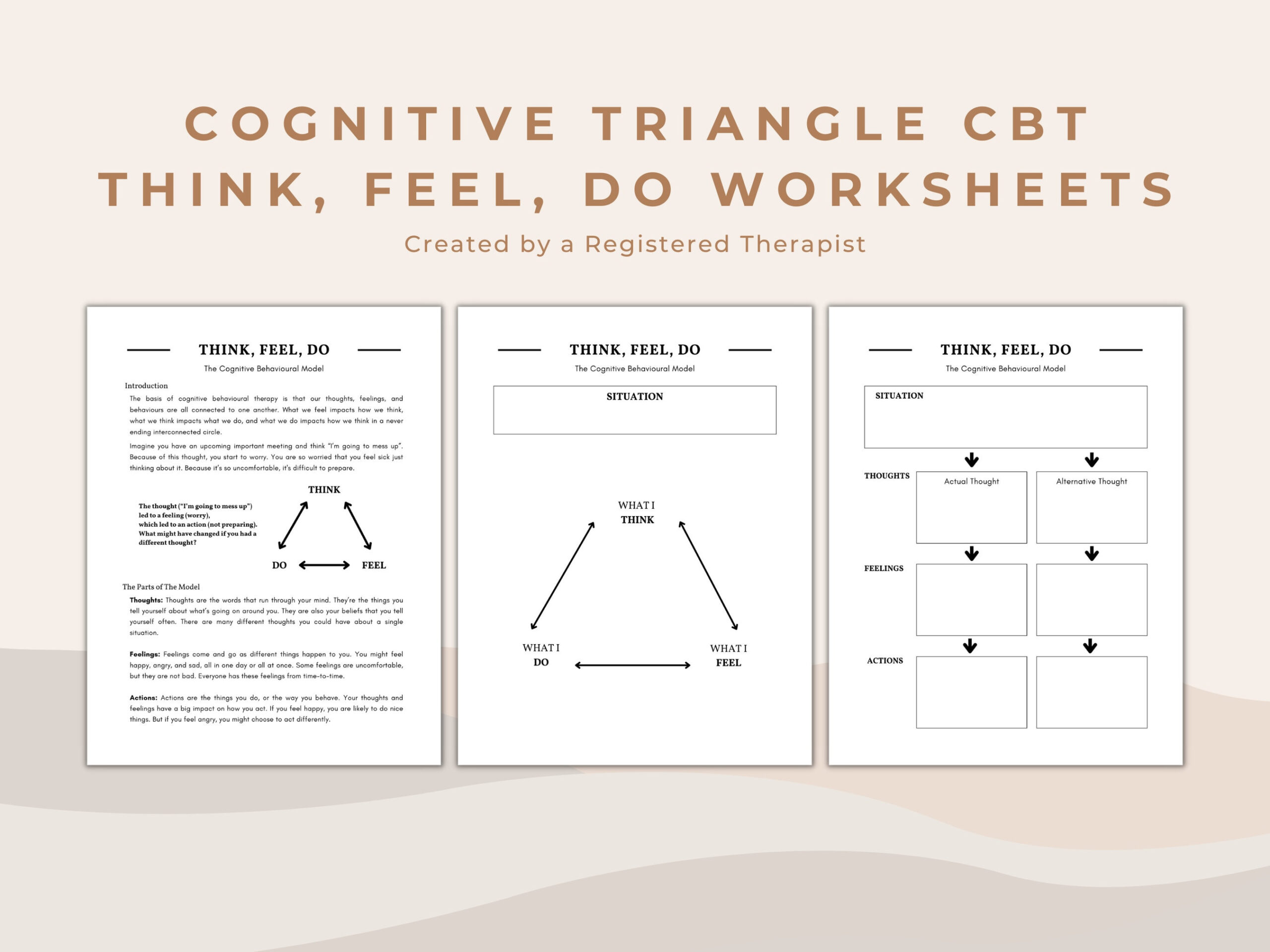 The Cognitive Triangle Cognitive Behavioral Therapy Worksheets And in Printable Cbt Triangle Worksheet
