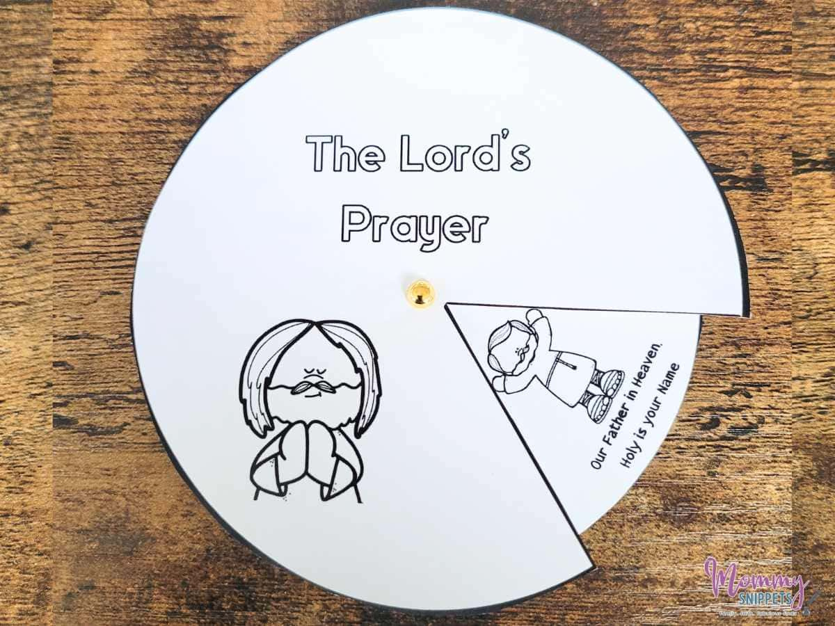 The Lord&amp;#039;S Prayer For Kids- A Printable Color Your Own Wheel Craft for Printable Prayer Craft Activities