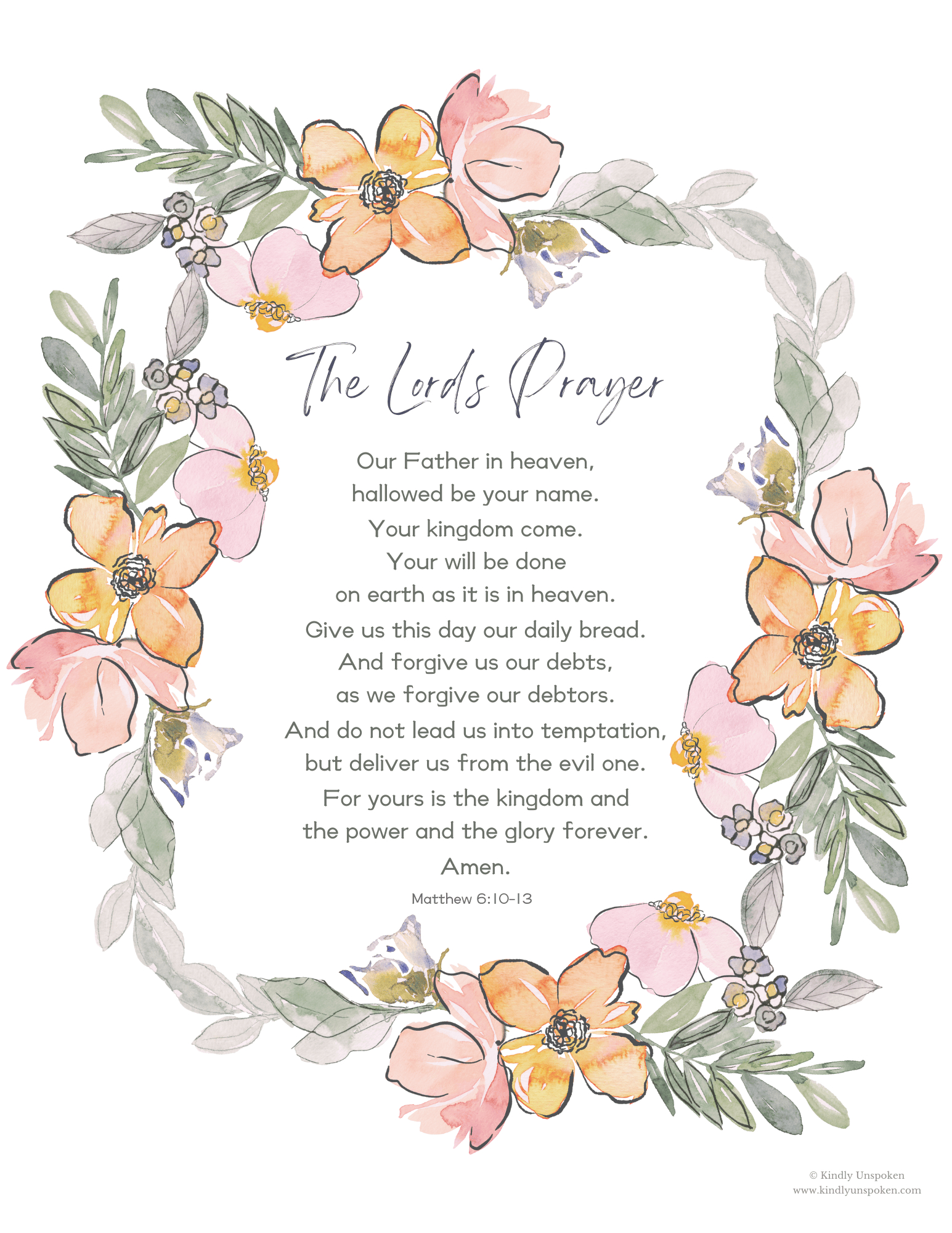 The Lord&amp;#039;S Prayer Printable Pdf - Free Bible Wall Art - Kindly pertaining to Free Printable The Lord&amp;#039;S Prayer Printable