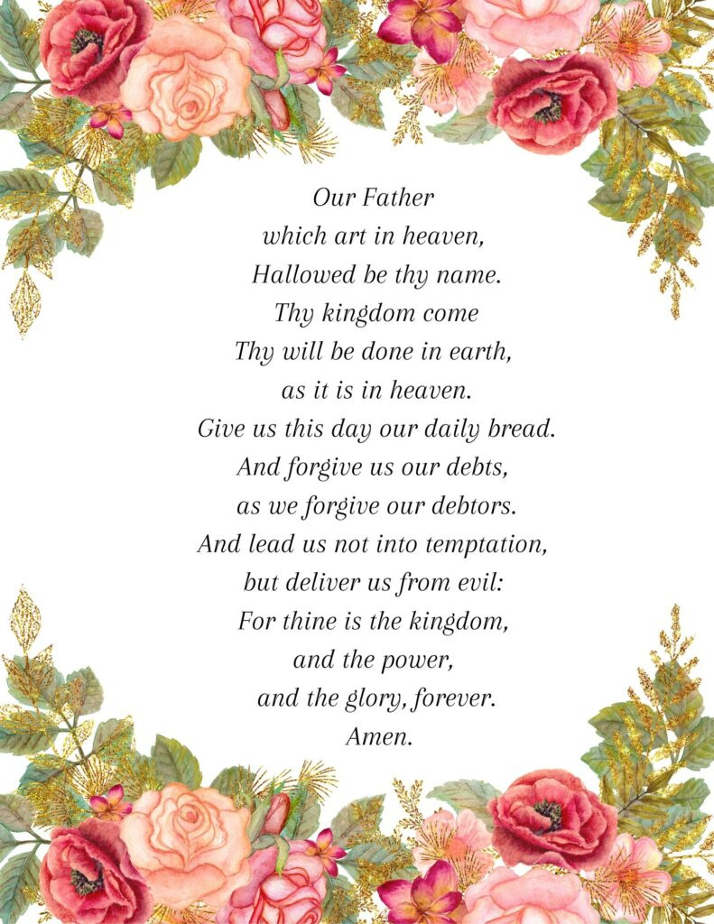 The Lord&amp;#039;S Prayer Printable regarding Free Printable The Lord&amp;#039;S Prayer Printable