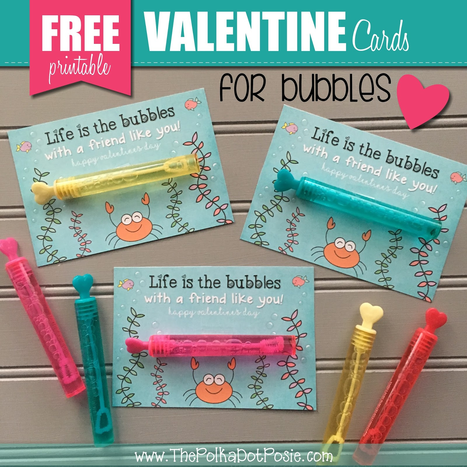 The Polka Dot Posie: Free Printable Valentine&amp;#039;S Day Cards For Bubbles with regard to Bubble Valentine Printable Free