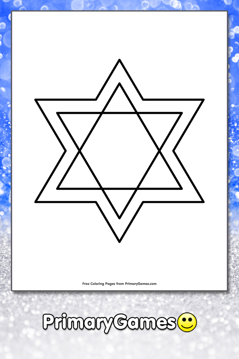 The Star Of David Coloring Page • Free Printable Pdf From Primarygames within Star Of David Template Free Printable