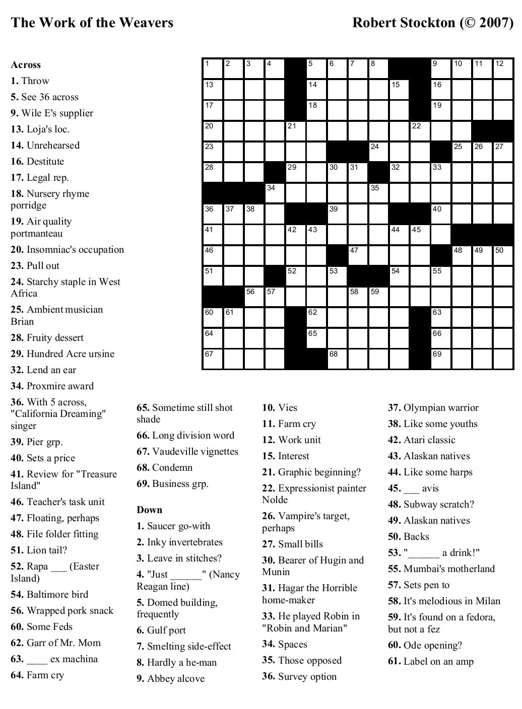 Thomas Joseph Crossword | Free Online Game | Chicago Tribune pertaining to Printable Thomas Joseph Crossword Puzzle For Today