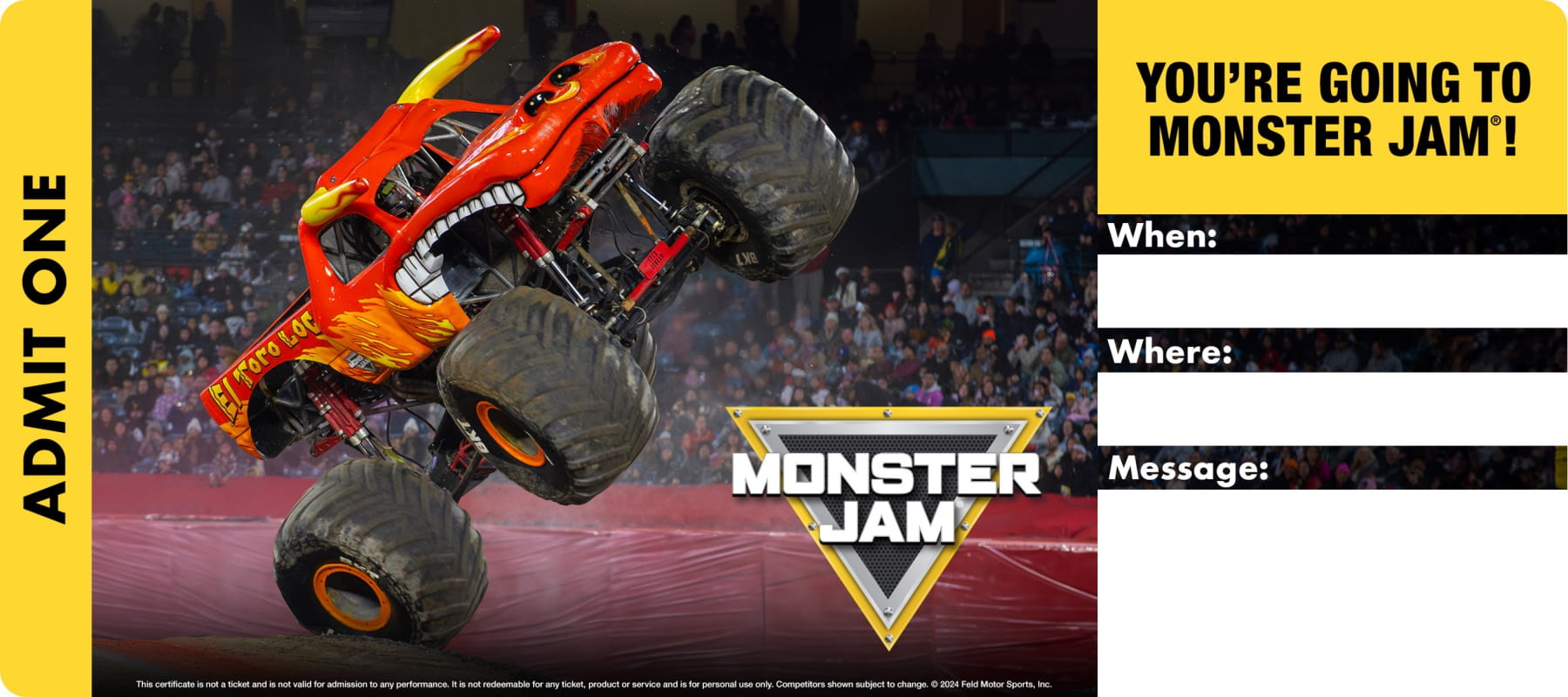 Tickets Make Great Gifts! | Monster Jam® intended for Free Printable Fake Monster Jam Tickets