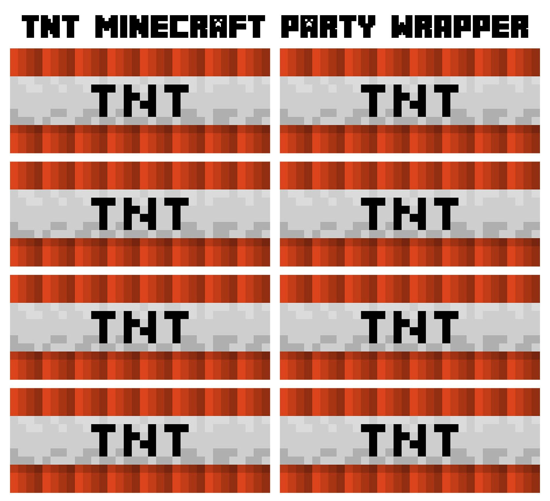 Tnt Minecraft Party - 10 Free Pdf Printables | Printablee regarding Minecraft Tnt Free Printable