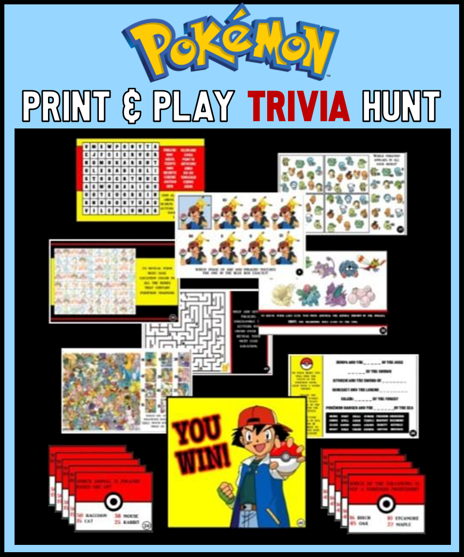 Top 12 Pokemon Party Games with regard to Free Printable Pokemon Party Games