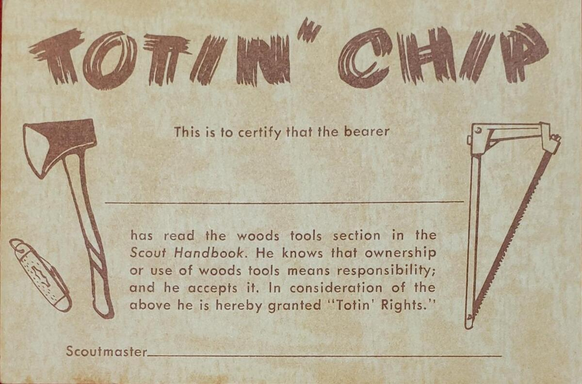 Totin&amp;#039; Chip Wallet Card 1979 Printing - Mint - Bsa/Boy Scouts Of regarding Printable Totin Chip Card