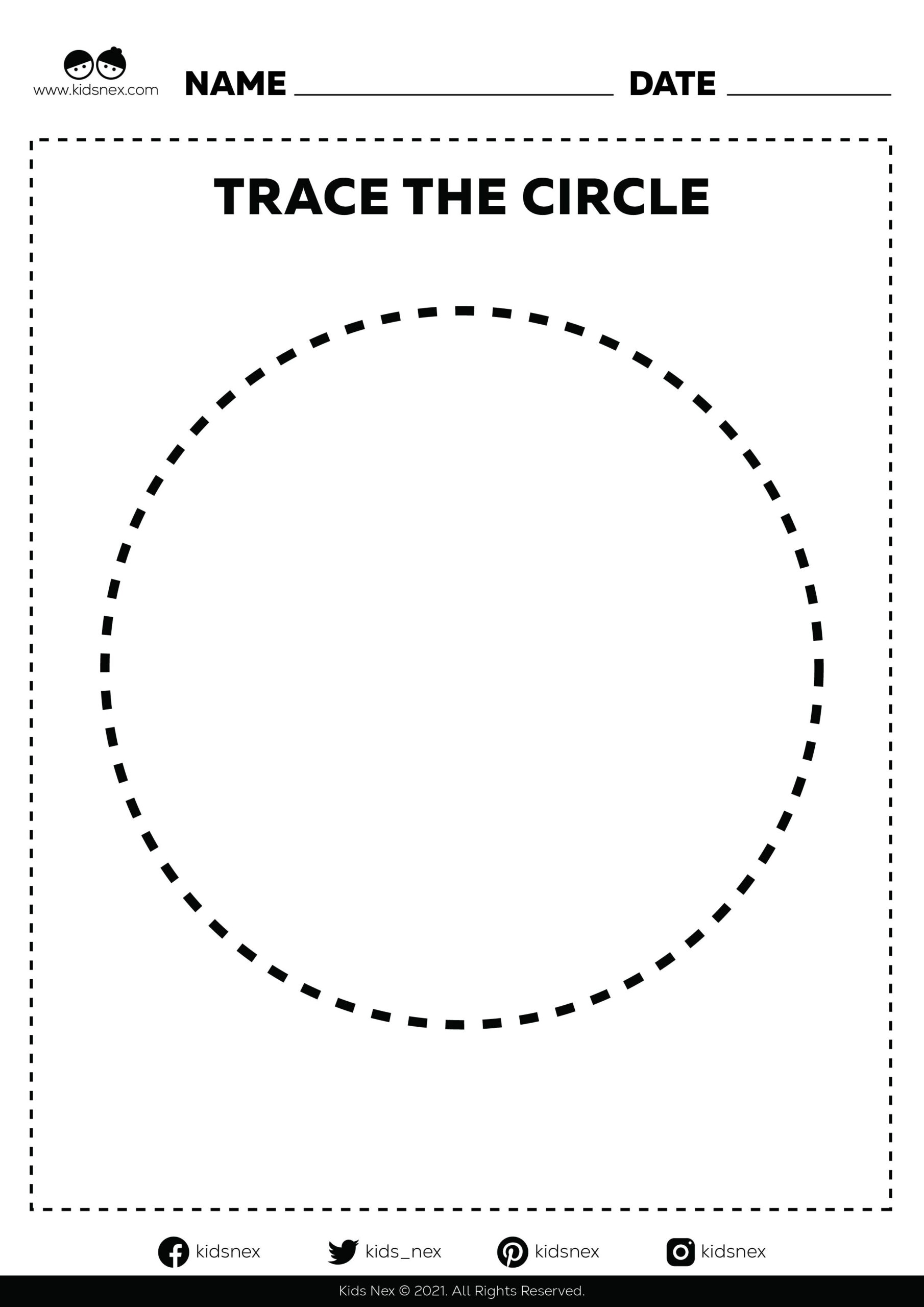 Trace And Circle - Pdf Printable | Kidsnex pertaining to Circle Worksheet Printable For Preschool