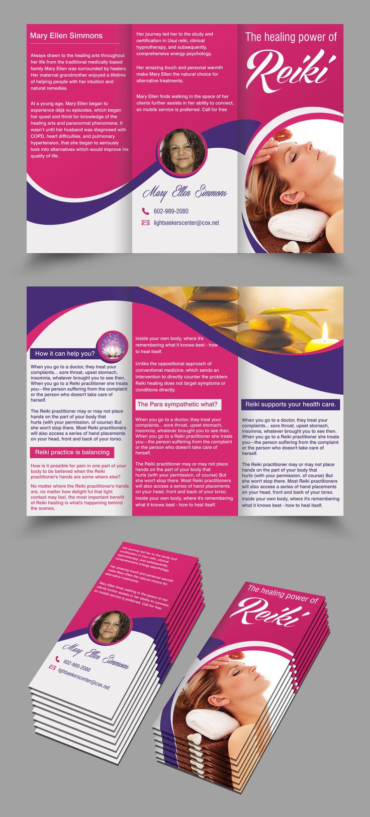 Tri Fold Brochure Design On Reiki within Free Printable Reiki Brochures