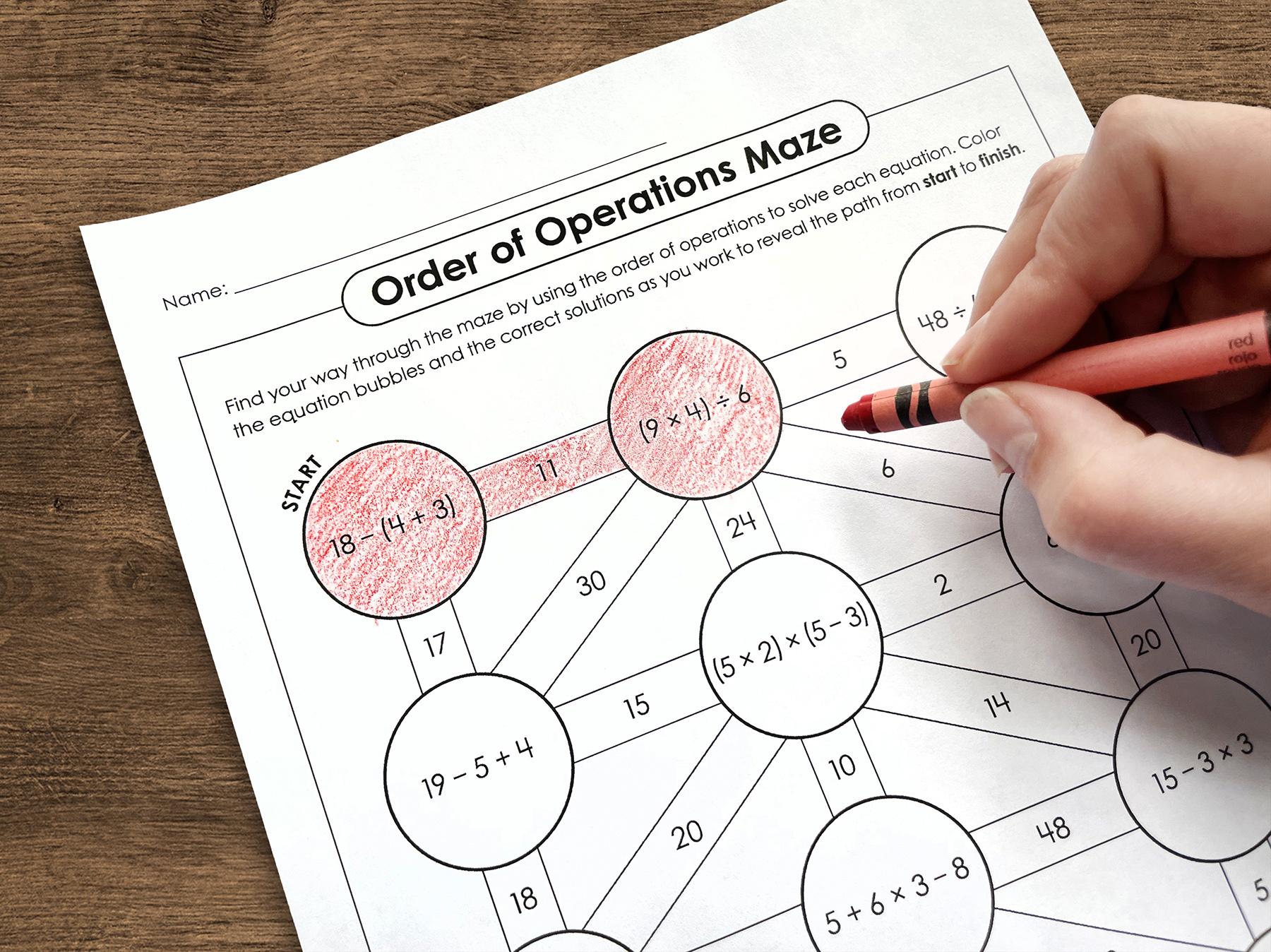 Try An Order Of Operations Maze! for Order of Operations Games Printable