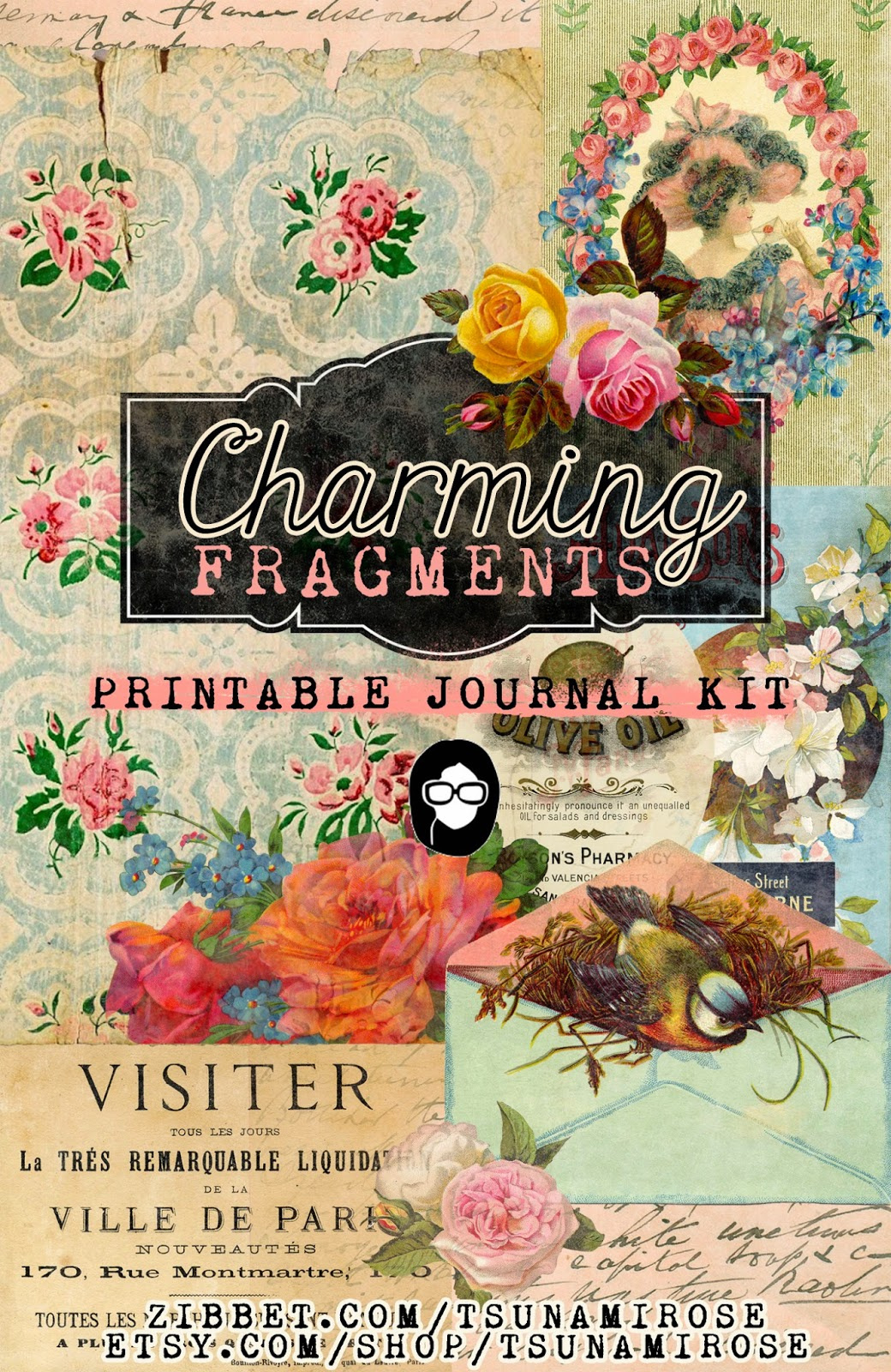 Tsunami Rose Designs: &amp;quot;Charming Fragments&amp;quot; Printable Journal Kit in Tsunami Rose Free Printables