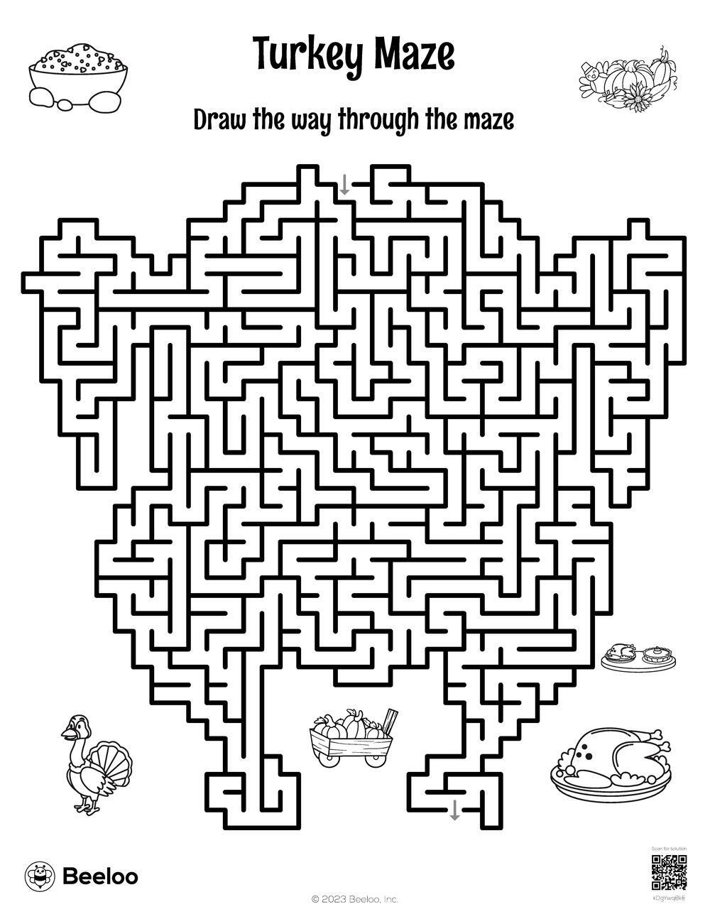 Turkey Maze Free Printable FREE Printable HQ