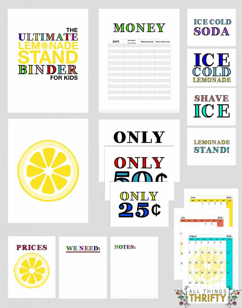 Ultimate Lemonade Stand Binder For Kids - Thirty Handmade Days pertaining to Lemonade Stand Printables Free