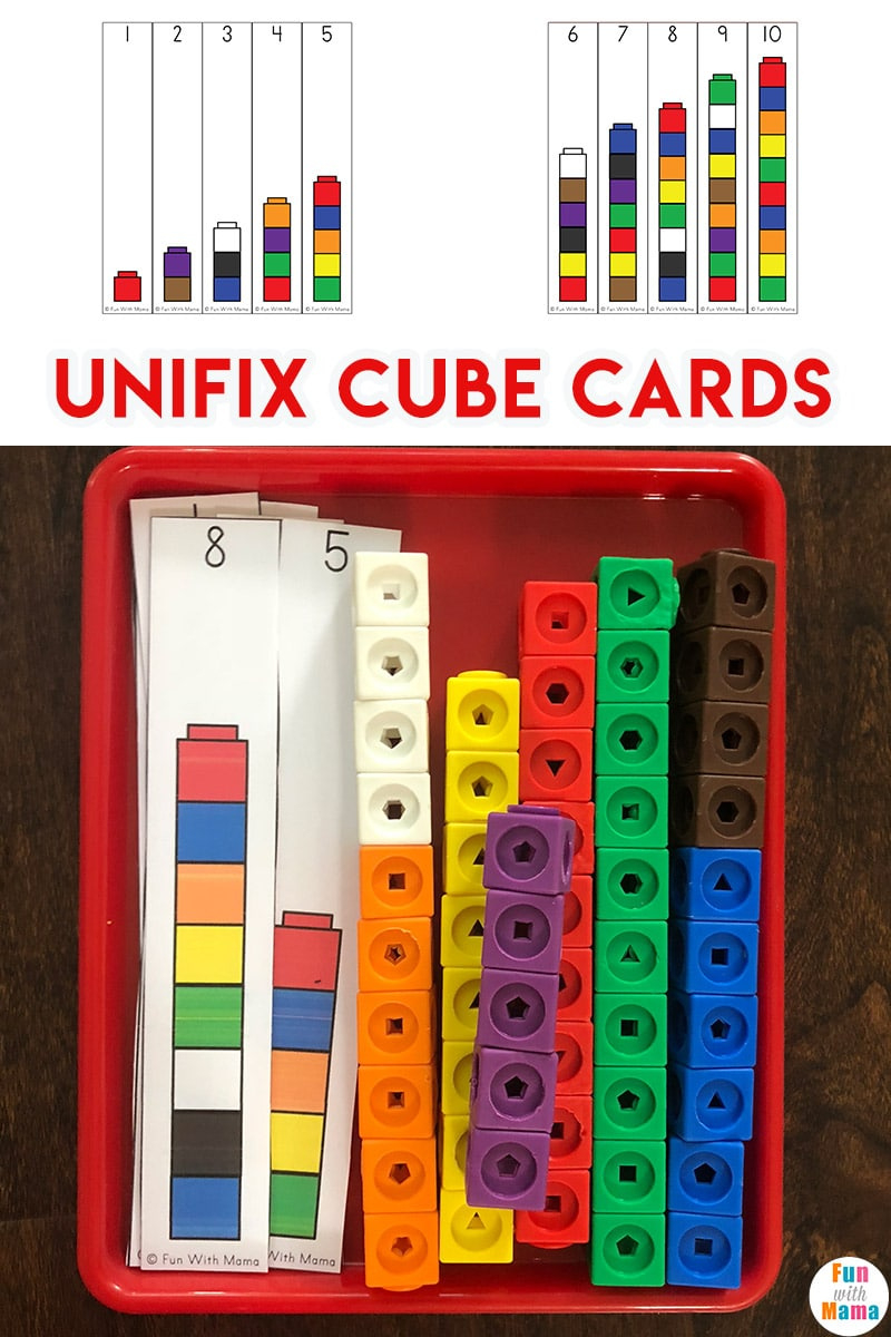 Unifix Cubes For Preschool Math - Fun With Mama throughout Printable Unifix Cube Pattern Cards Free