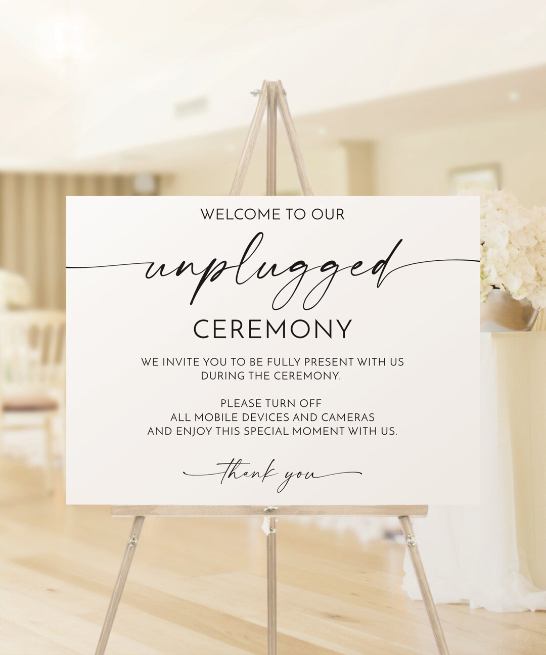 Unplugged Ceremony Sign Template, Printable Unplugged Wedding Sign with Unplugged Ceremony Sign Printable Free