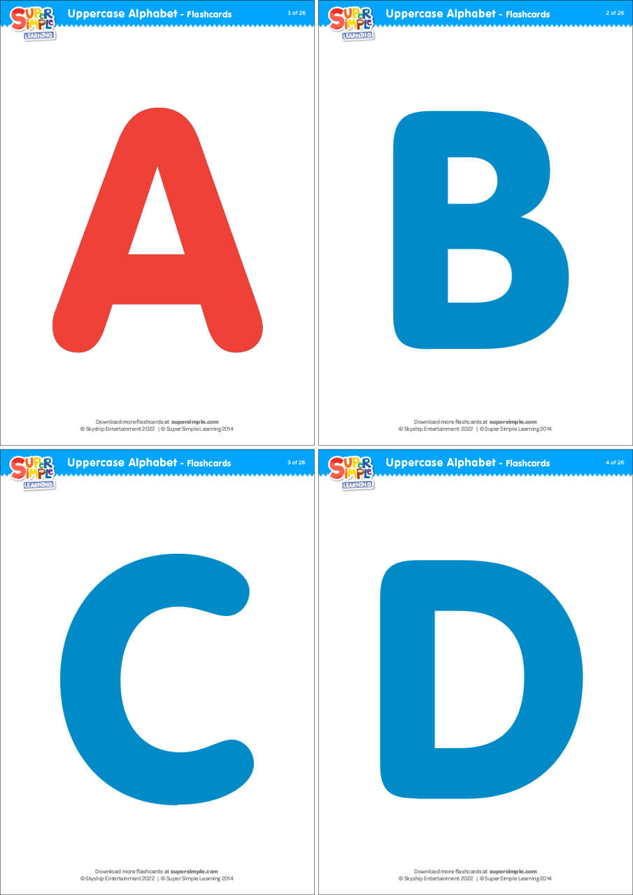 Uppercase Alphabet Flashcards - Super Simple pertaining to Free Printable Alphabet Letters Flashcards