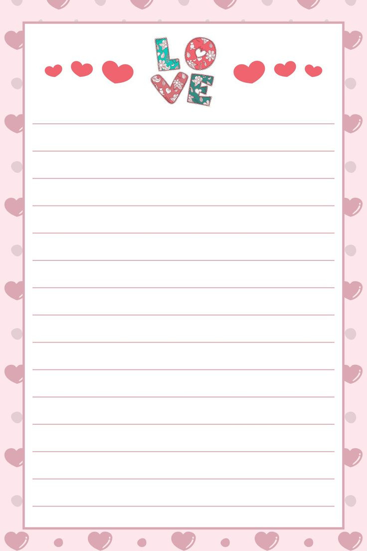 Valentine Letter Templates - 10 Free Pdf Printables | Printablee throughout Free Printable Valentine Stationery