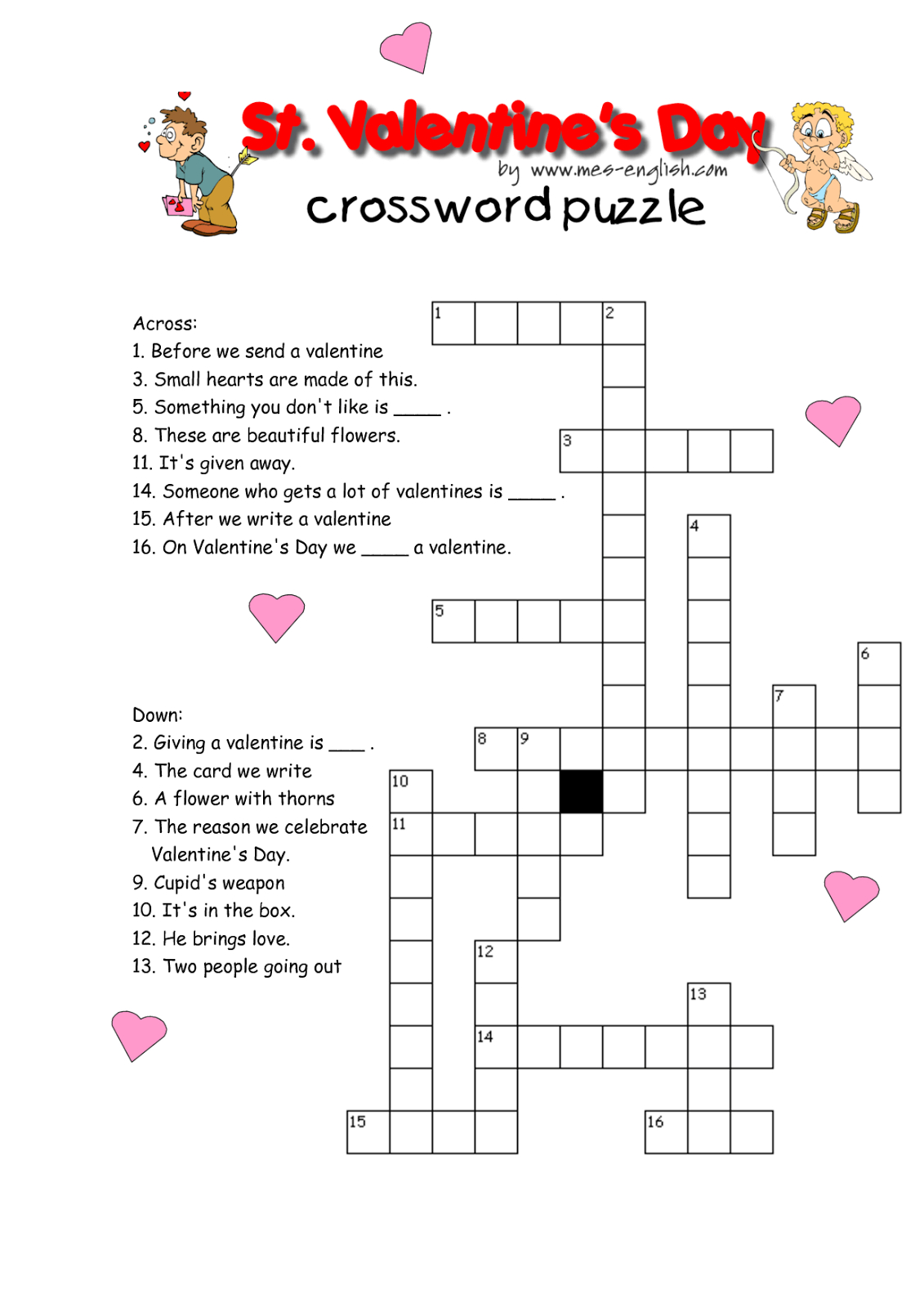 Valentine Word Search And Puzzles – Printable Coloring Pages. Free with Valentine&amp;#039;S Day Crosswords Printable