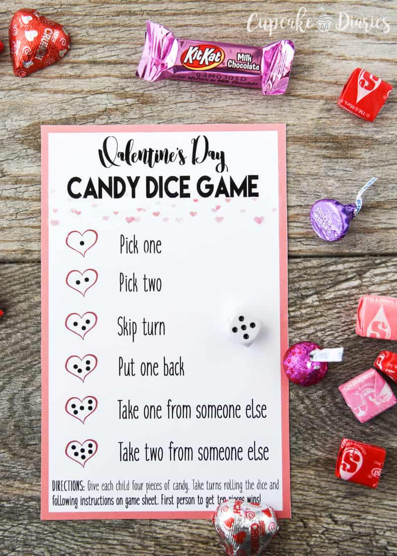 Valentine&amp;#039;S Day Candy Dice Game - Cupcake Diaries with Candy Dice Game Free Printable