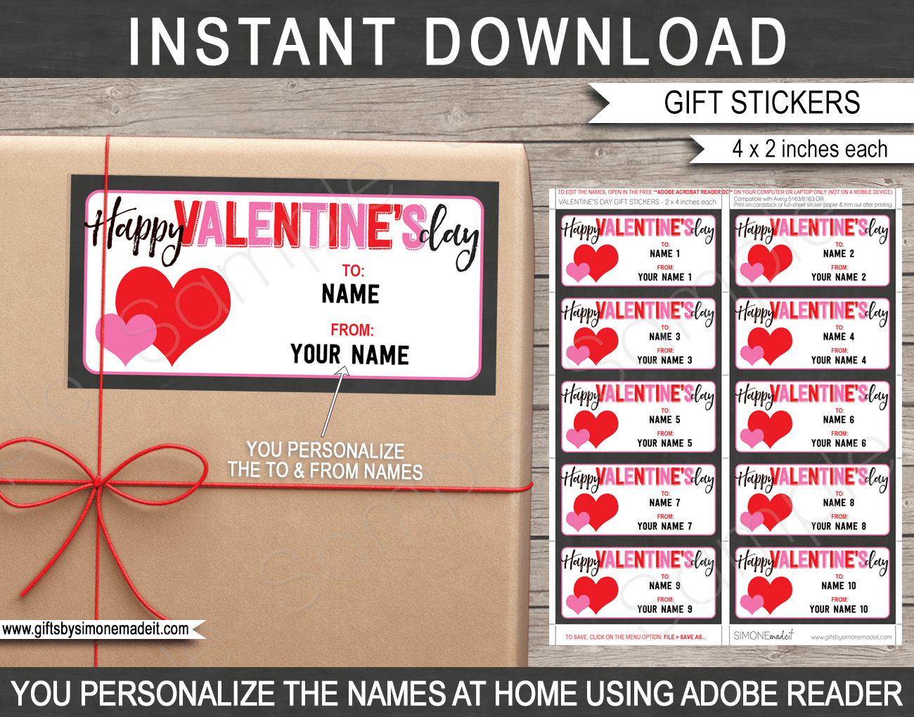 Valentines Day Gift Labels Template | Kids Class Gift Tags Stickers regarding Printable Valentine&amp;#039;S Day Gift Tags