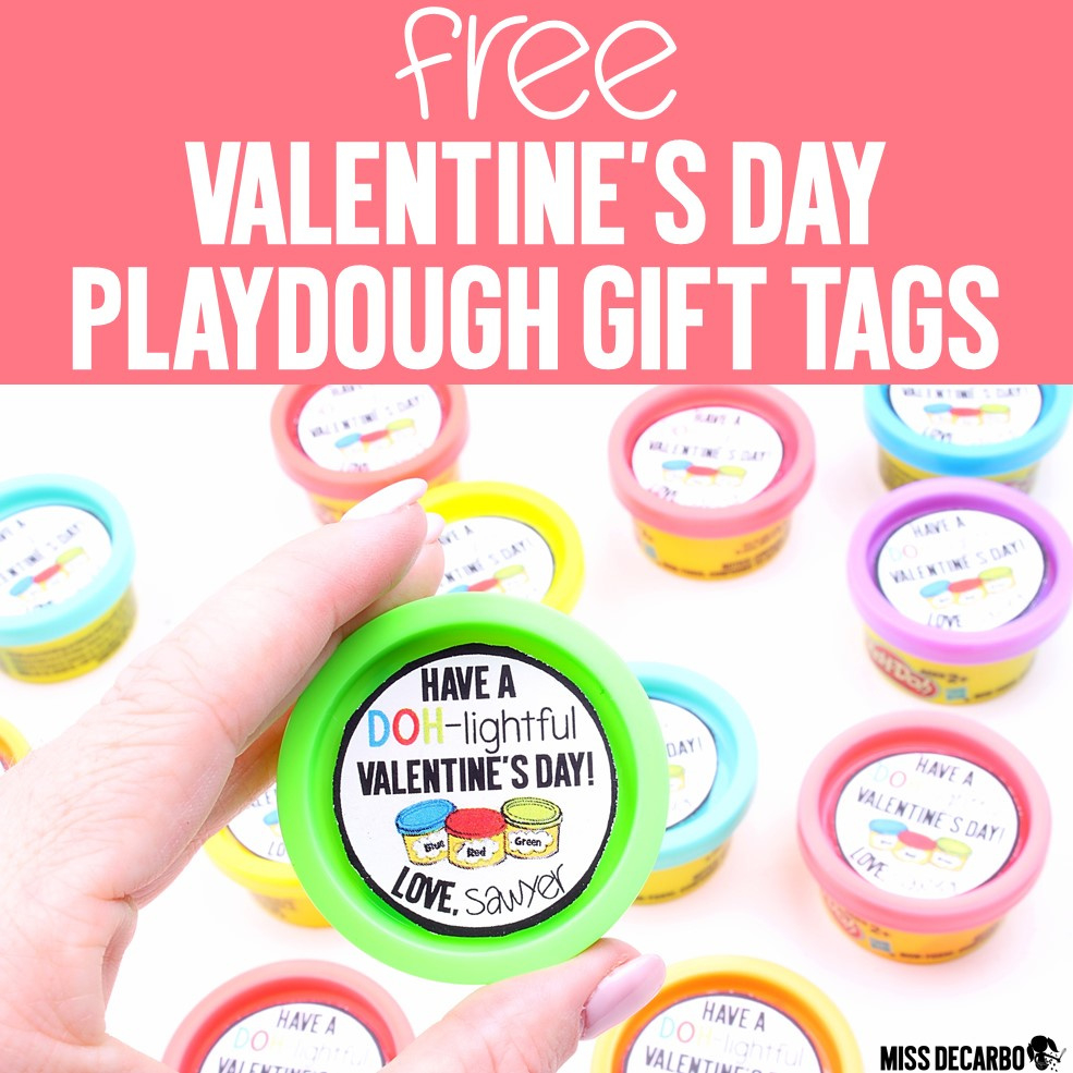 Valentine&amp;#039;S Day Playdough Gift Tags - Miss Decarbo regarding Play Doh Valentine Printable Free