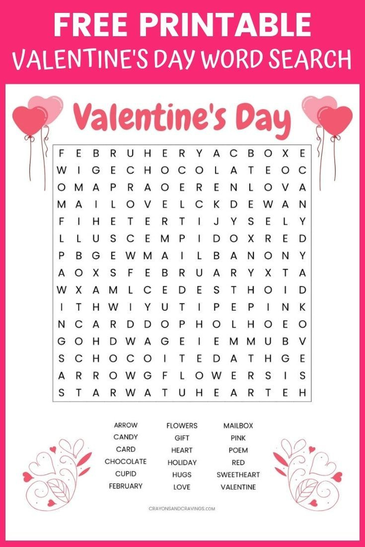 Valentine&amp;#039;S Day Word Search with Valentine Word Search Printable Free