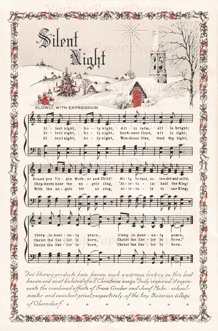 Vintage Printable Christmas Carol Sheet Music Pdf Traditional regarding Printable Vintage Christmas Sheet Music