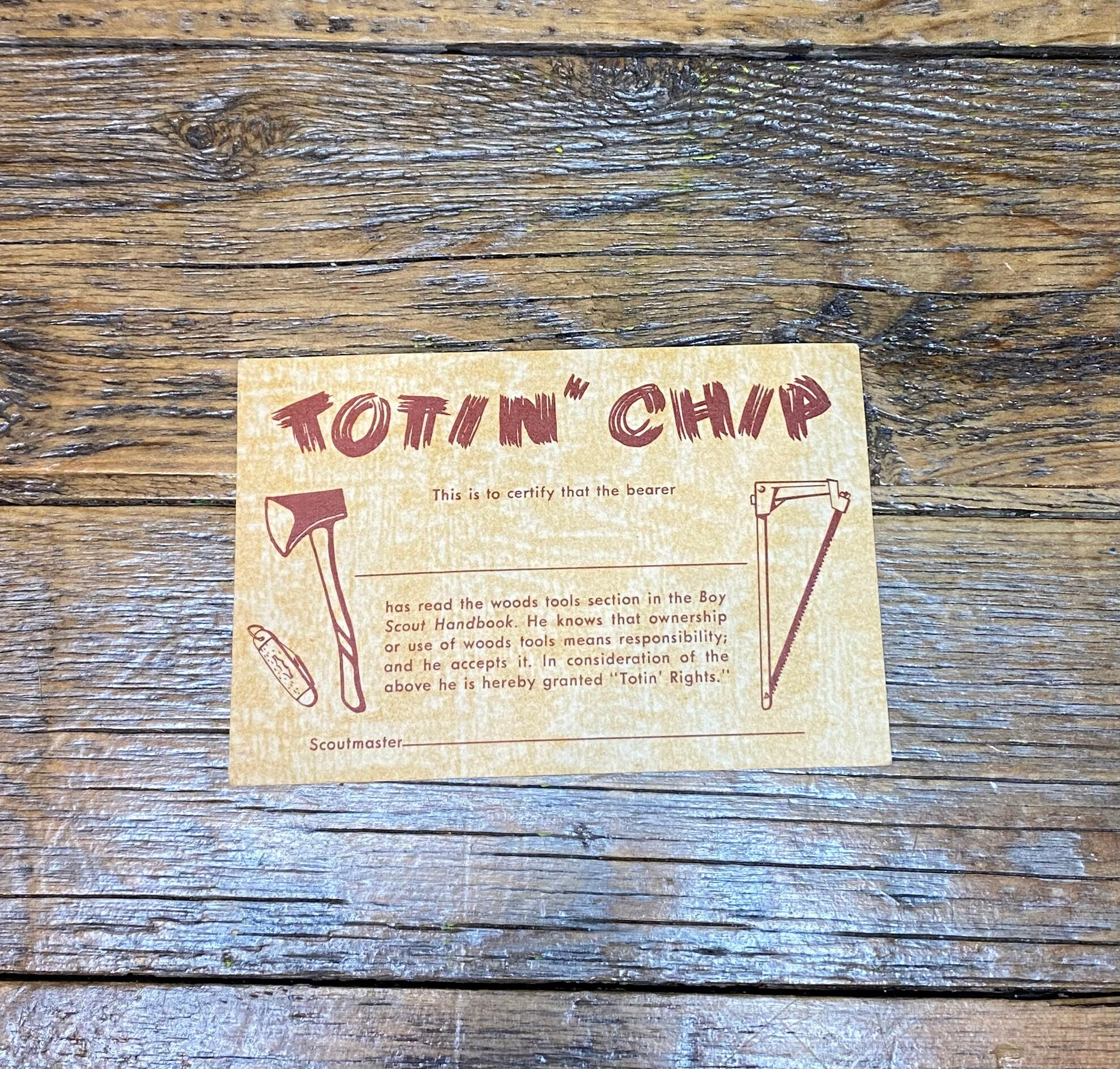 Printable Totin Chip Card FREE Printable HQ